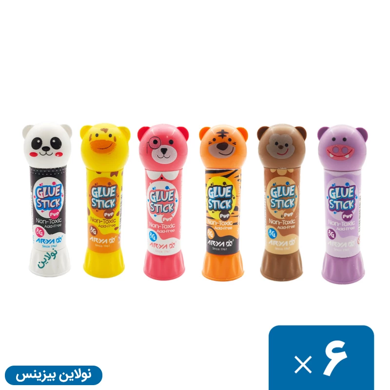قیمت و خرید چسب ماتیکی 8 گرم عروسکی آریا بسته 6 عددی کد 8024 | نولاین بیزینس