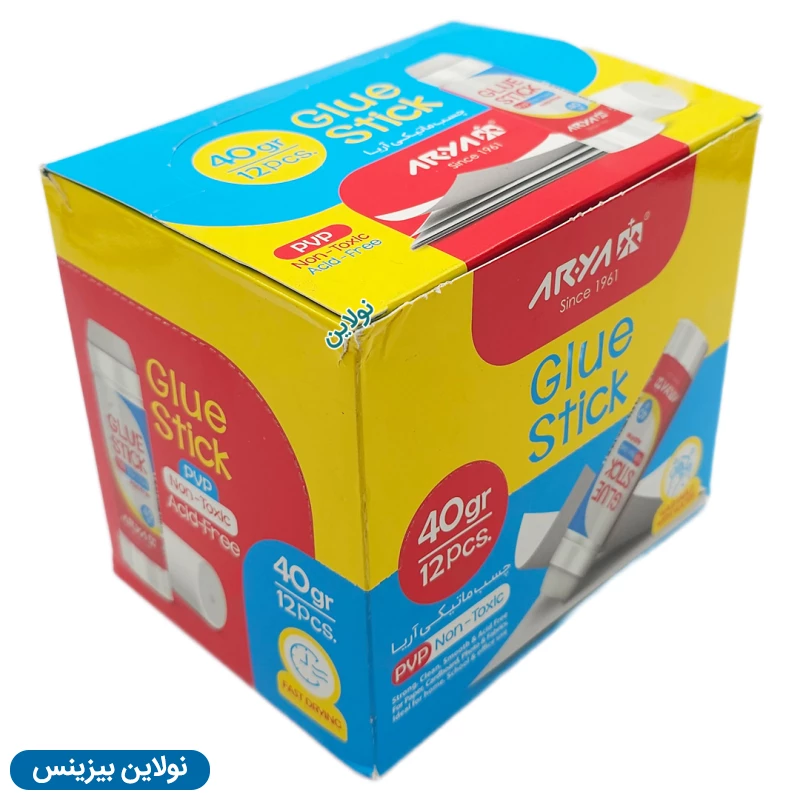 قیمت و خرید چسب ماتیکی 40 گرم آریا بسته 12 عددی کد 8055 | نولاین بیزینس