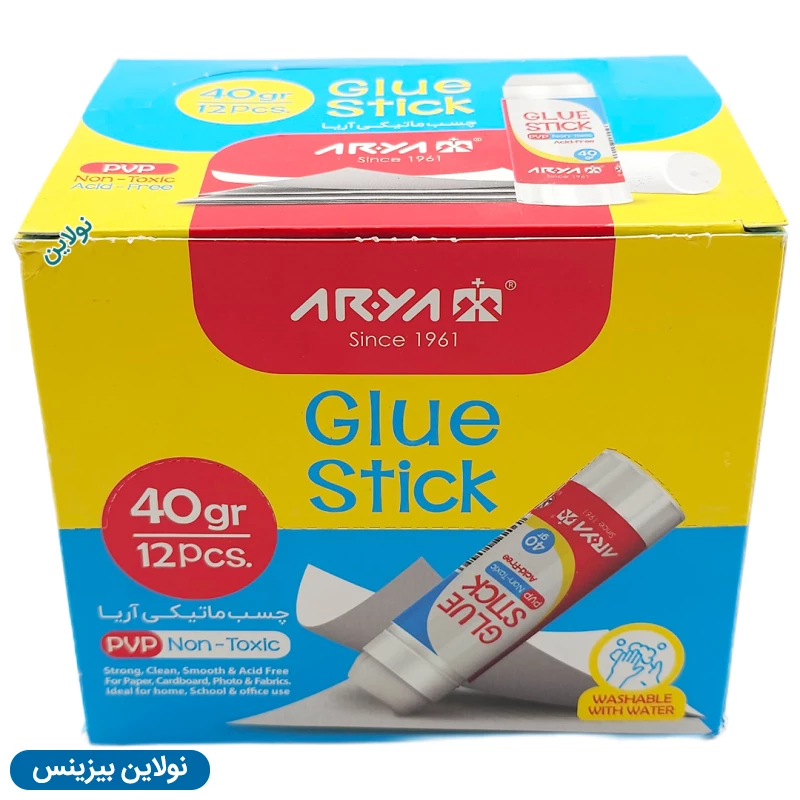 قیمت و خرید چسب ماتیکی 40 گرم آریا بسته 12 عددی کد 8055 | نولاین بیزینس