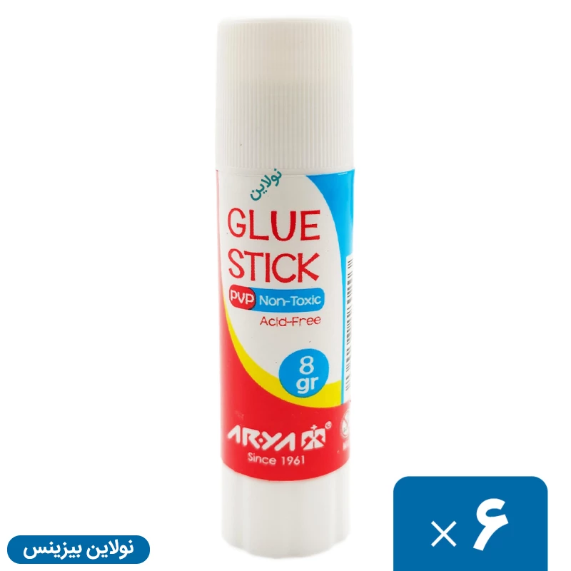 قیمت و خرید چسب ماتیکی 8 گرم آریا بسته 6 عددی کد 8010 | نولاین بیزینس