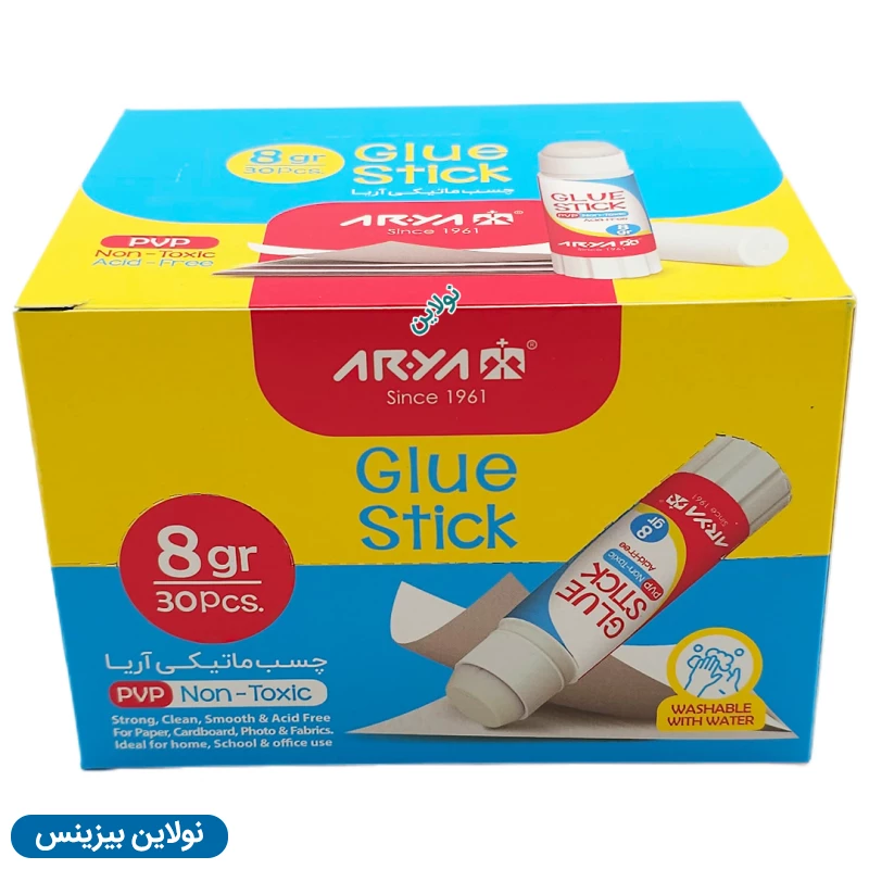 قیمت و خرید چسب ماتیکی 8 گرم آریا بسته 30 عددی کد 8010 | نولاین بیزینس