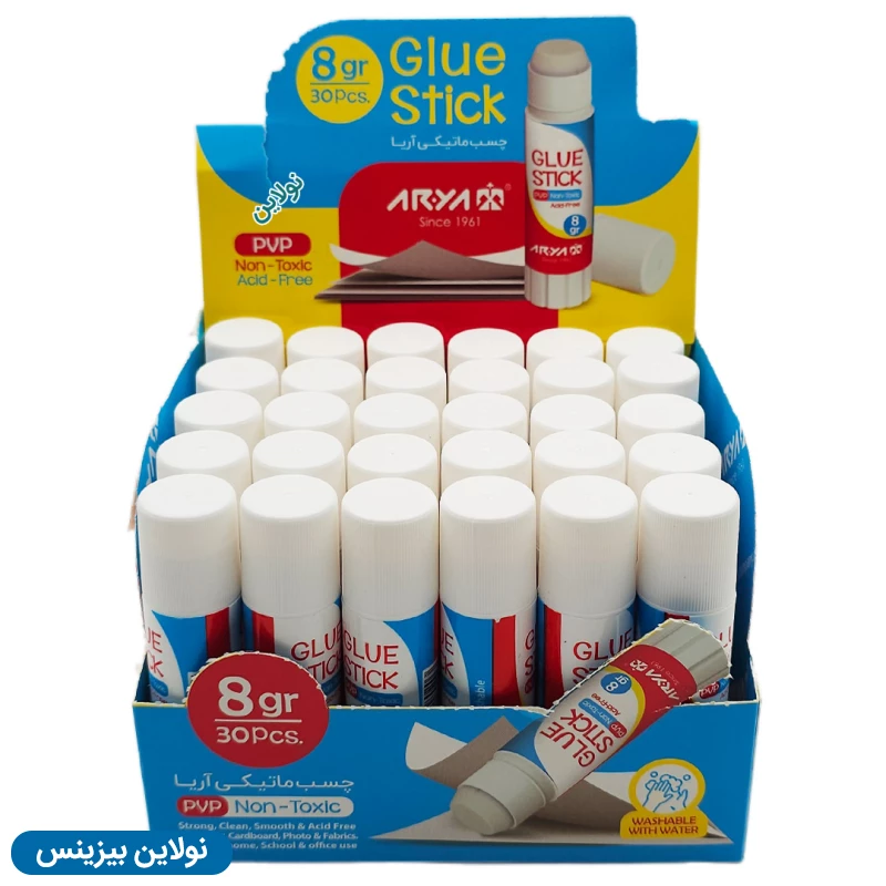 قیمت و خرید چسب ماتیکی 8 گرم آریا بسته 30 عددی کد 8010 | نولاین بیزینس