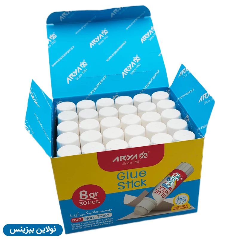 قیمت و خرید چسب ماتیکی 8 گرم آریا بسته 30 عددی کد 8010 | نولاین بیزینس