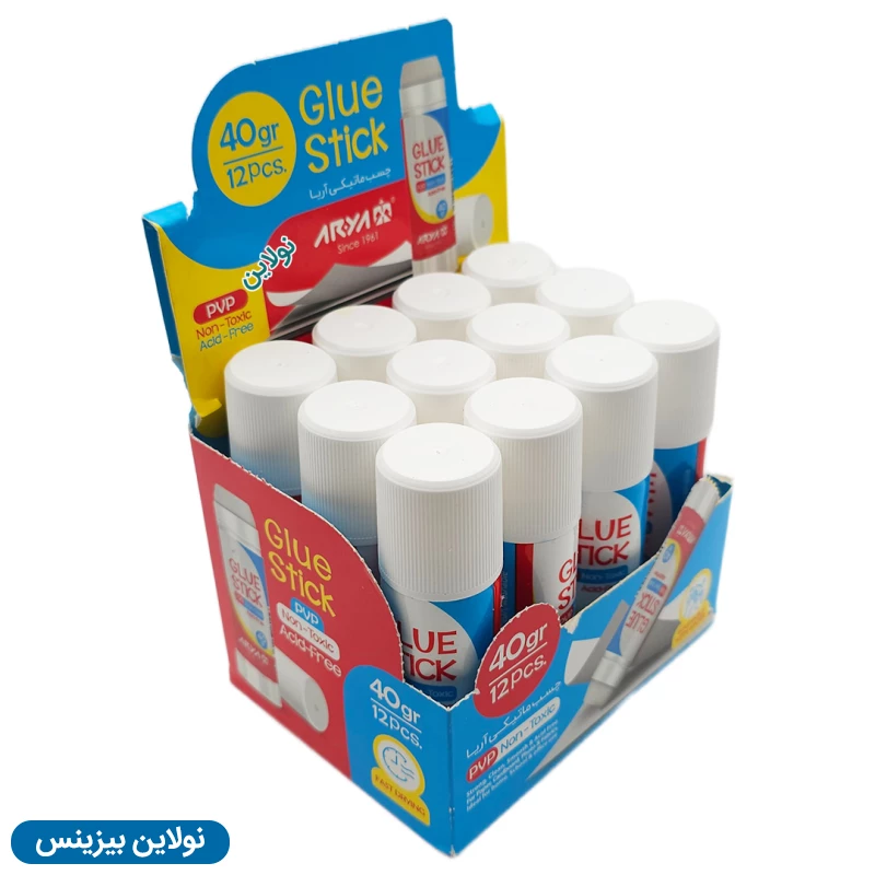 قیمت و خرید چسب ماتیکی 40 گرم آریا بسته 12 عددی کد 8055 | نولاین بیزینس