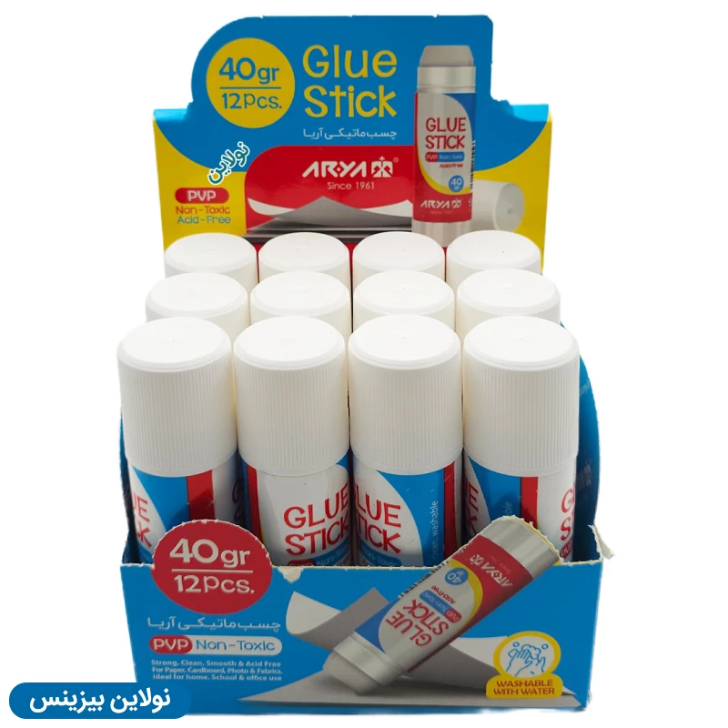 قیمت و خرید چسب ماتیکی 40 گرم آریا بسته 12 عددی کد 8055 | نولاین بیزینس