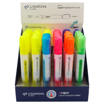 ماژیک هایلایتر مدل علامت زن جوهر مایع سی کلاس مدل Liqeo Extera بسته 24 عدد کد H-2127A | نولاین بیزینس
