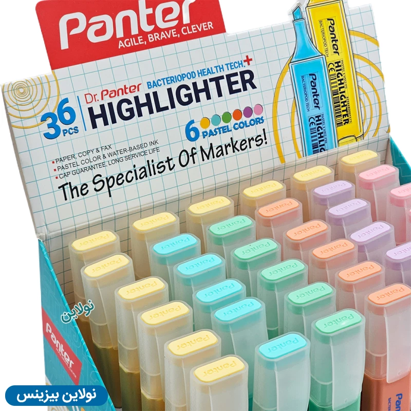 قیمت و خرید ماژیک هایلایتر مدل علامت زن پنتر مدل پاستلی بسته 36 عددی کد CH-512 | نولاین بیزینس