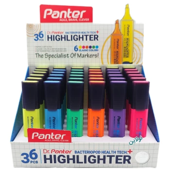 ماژیک هایلایتر مدل علامت زن پنتر مدل فلورسنت بسته 36 عددی کد CH-511 | نولاین بیزینس