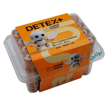 باتری نیم قلم دیتکس پلاس مدل Zinc Carboon AAA R03P 1.5v بسته 24 عددی | نولاین بیزینس