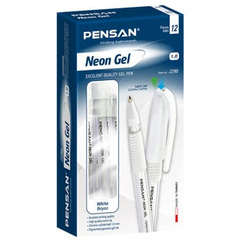 روان نویس سفید پنسان ضخامت 1 میلی متری مدل Neon Gel بسته 12 عددی | نولاین بیزینس