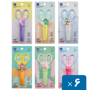 قیچی کودک غلاف دار سی کلاس مدل چاپلی Choply بسته 6 عددی کد CCCS01 | نولاین بیزینس