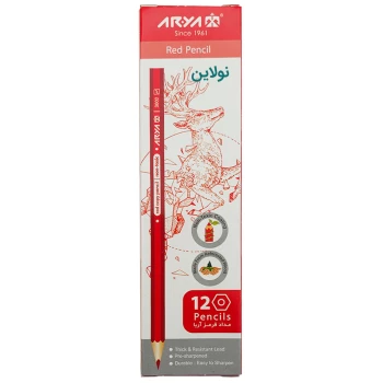 مداد قرمز آریا بسته 12 عددی کد 3002 | نولاین بیزینس