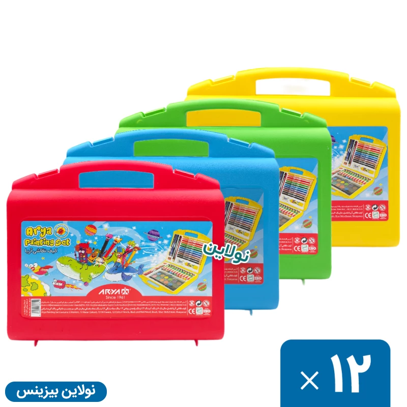 قیمت و خرید کیف ست نقاشی 48 تکه آریا کارتن 12 عددی کد 6030 | نولاین بیزینس