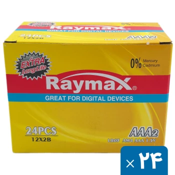 باتری نیم قلمی آلکالاین رایمکس بسته 24 عددی Raymax LR03 AAA | نولاین بیزینس
