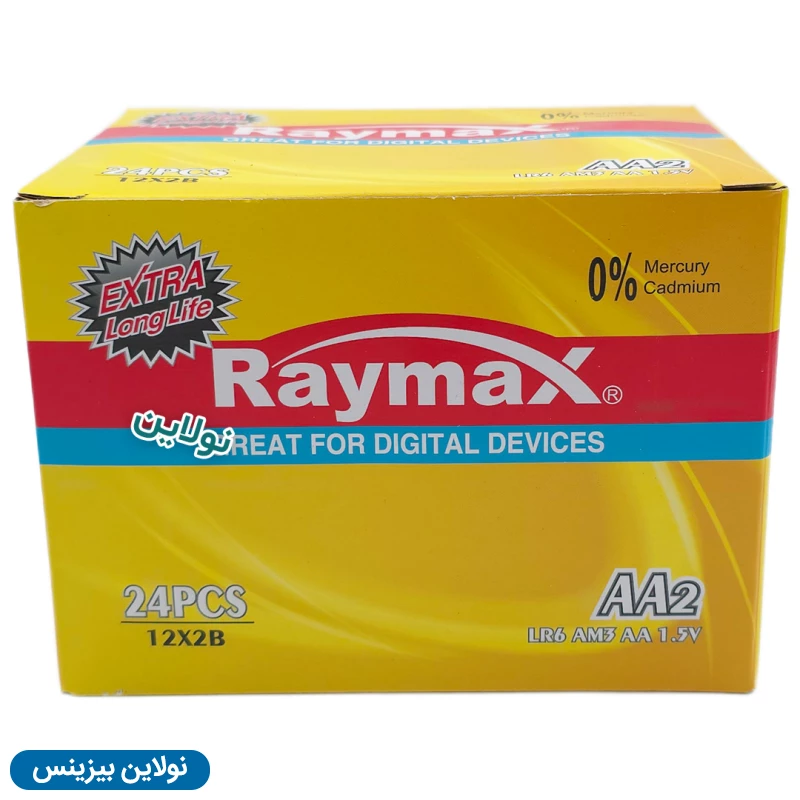 قیمت و خرید باتری قلمی آلکالاین رایمکس بسته 24 عددی Raymax LR6 AA | نولاین بیزینس