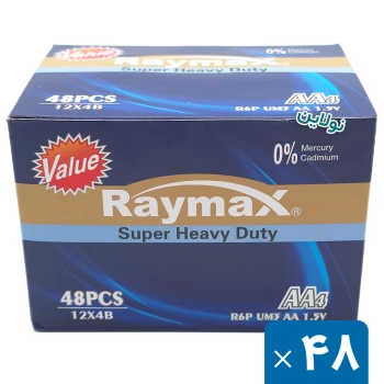 باتری قلمی رایمکس بسته 48 عددی Raymax R6P UM3 AA | نولاین بیزینس