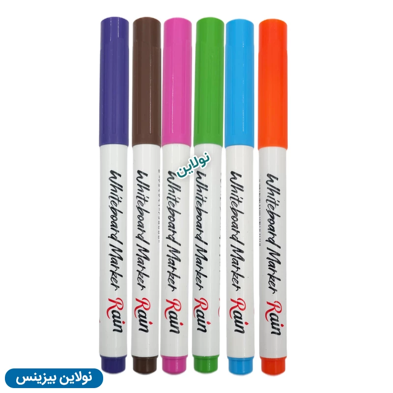 قیمت و خرید ماژیک وایت برد رنگی سر گرد رین Rain بسته 12 عددی کد R-106A | نولاین بیزینس