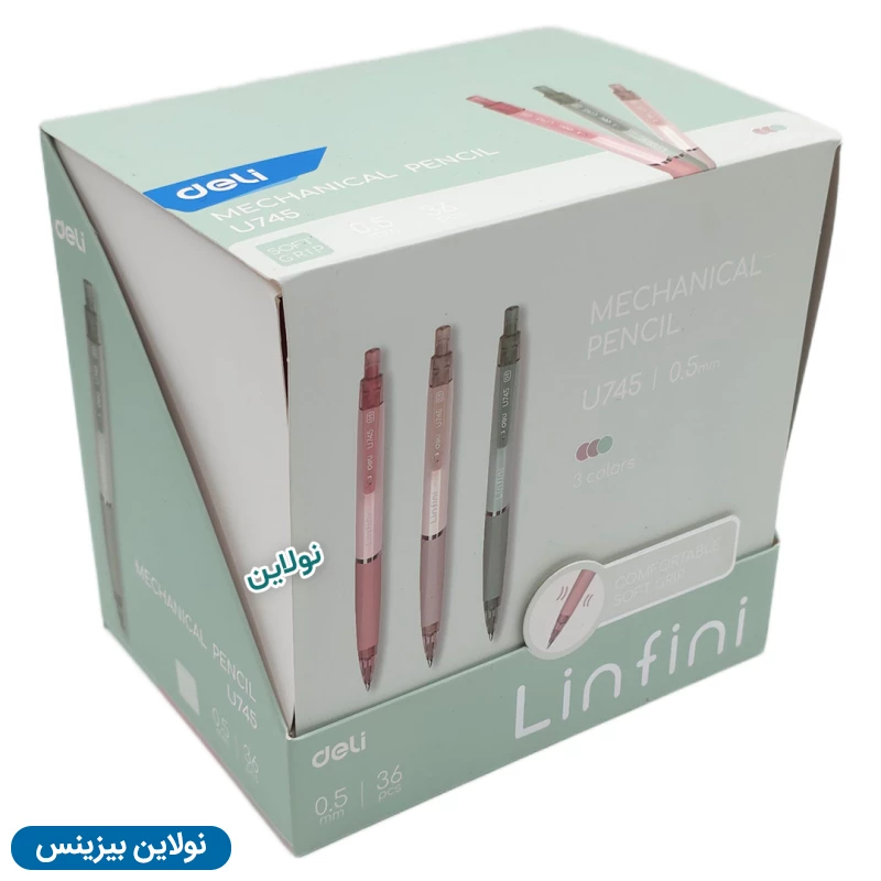 قیمت و خرید مداد نوکی پاستلی لینفاینی دلی ضخامت 0.5 میلی متری بسته 36 عددی کد Linfini U745 | نولاین بیزینس