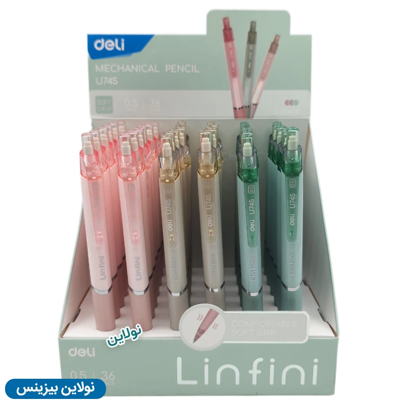 قیمت و خرید مداد نوکی پاستلی لینفاینی دلی ضخامت 0.5 میلی متری بسته 36 عددی کد Linfini U745 | نولاین بیزینس