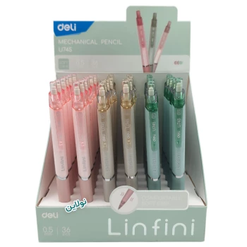 مداد نوکی پاستلی لینفاینی دلی ضخامت 0.5 میلی متری بسته 36 عددی کد Linfini U745 | نولاین بیزینس