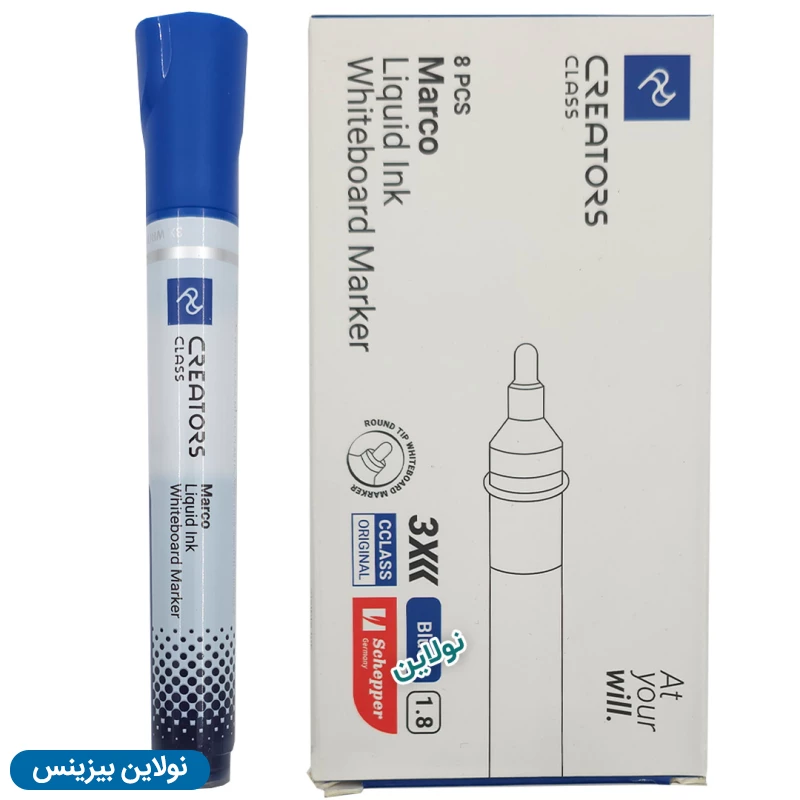 قیمت و خرید ماژیک وایت برد جوهر مایع سی کلاس نوک گرد مدل مارکو بسته 8 عددی کد CCLM01 | نولاین بیزینس