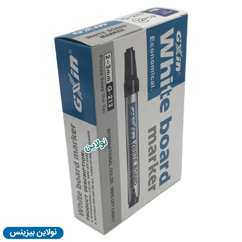 قیمت و خرید ماژیک وایت برد نوک گرد جیکس این gxin بسته 12 عددی کد G-213 | نولاین بیزینس