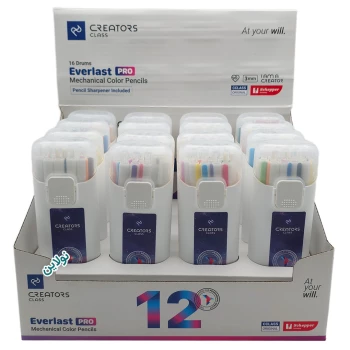 مداد رنگی اتودی 12 رنگ Pro سی کلاس بسته 12 عددی مدل Everlast Pro ضخامت 3 میلی متری + تراش کد CP30-12 | نولاین بیزینس