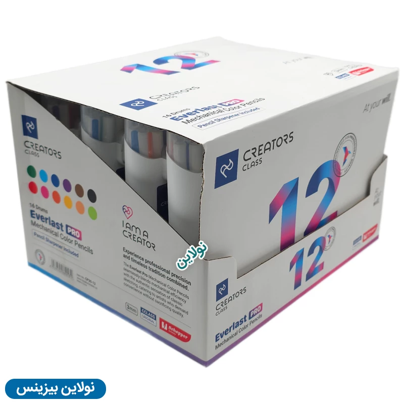 قیمت و خرید مداد رنگی اتودی 12 رنگ Pro سی کلاس بسته 12 عددی مدل Everlast Pro ضخامت 3 میلی متری + تراش کد CP30-12 | نولاین بیزینس