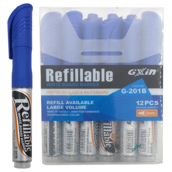ماژیک وایت برد شارژی نوک گرد جیکس این Gxin بسته 12 عددی کد G-201 | نولاین بیزینس