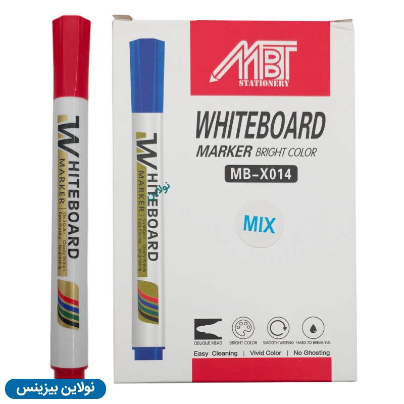 قیمت و خرید ماژیک وایت برد نوک گرد MBT بسته 12 عددی کد MB-x014 | نولاین بیزینس