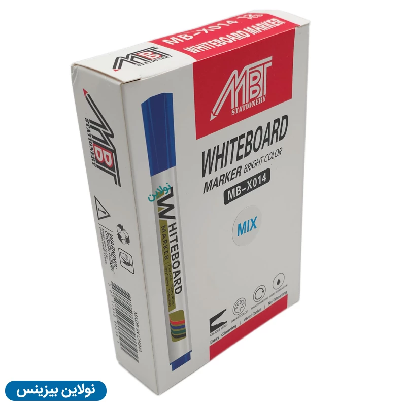 قیمت و خرید ماژیک وایت برد نوک گرد MBT بسته 12 عددی کد MB-x014 | نولاین بیزینس