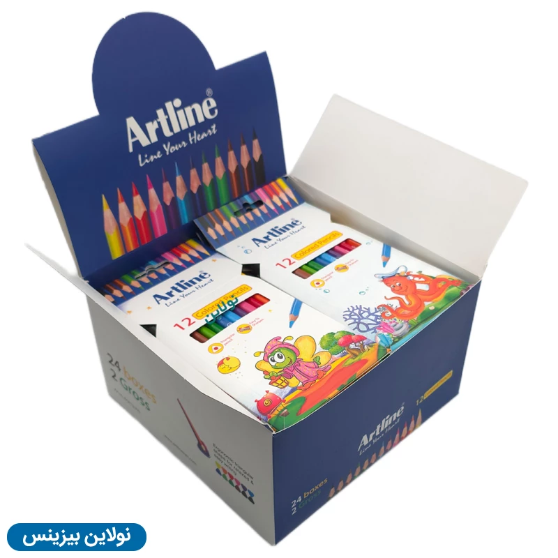 قیمت و خرید پک 24 عددی مداد رنگی 12 رنگ جعبه مقوایی آرت لاین کد ECP12-P/IL | نولاین بیزینس