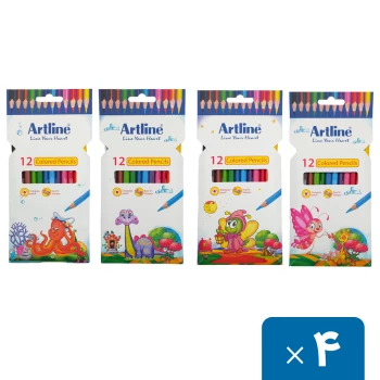 پک 4 عددی مداد رنگی 12 رنگ جعبه مقوایی آرت لاین کد ECP12-P/IL | نولاین بیزینس