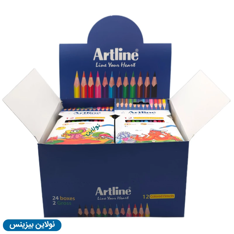 قیمت و خرید پک 24 عددی مداد رنگی 12 رنگ جعبه مقوایی آرت لاین کد ECP12-P/IL | نولاین بیزینس