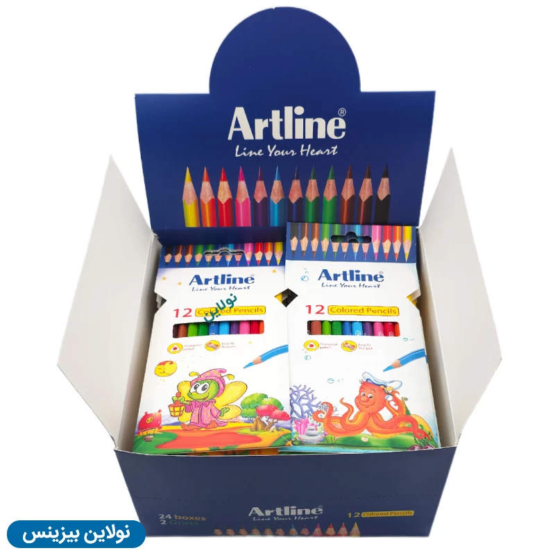 قیمت و خرید پک 24 عددی مداد رنگی 12 رنگ جعبه مقوایی آرت لاین کد ECP12-P/IL | نولاین بیزینس