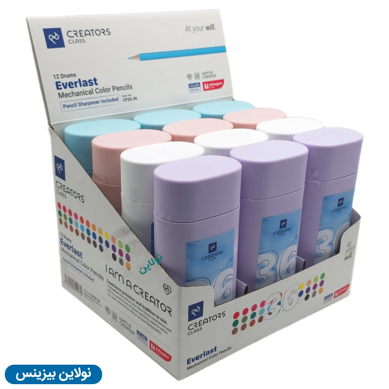 قیمت و خرید مداد رنگی اتودی 36 رنگ سی کلاس مدل everlast بسته 12 عددی کد cp26-36 | نولاین بیزینس