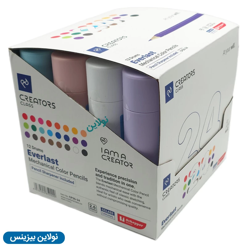 قیمت و خرید مداد رنگی اتودی 24 رنگ سی کلاس مدل everlast بسته 12 عددی کد cp26-24 | نولاین بیزینس