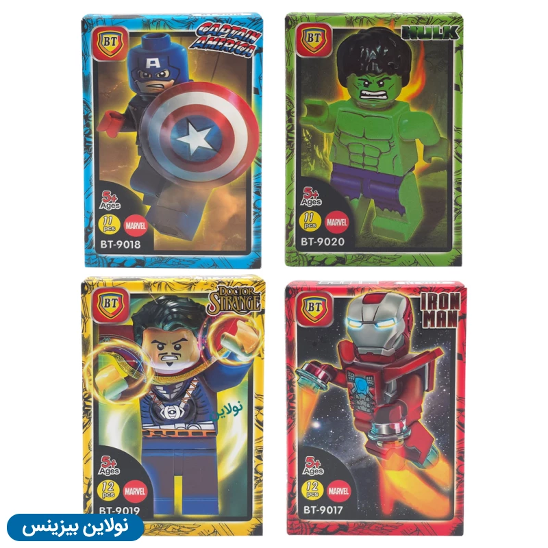 قیمت و خرید لگو آدمک بی تی مدل مارول هیروز Marvel Heros بسته 12 عددی کد BT9017-20 | نولاین بیزینس