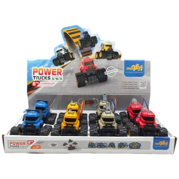 ماشین اسباب بازی قدرتی زینگو 360 درجه بسته 8 عددی مدل Power Trucks | نولاین بیزینس