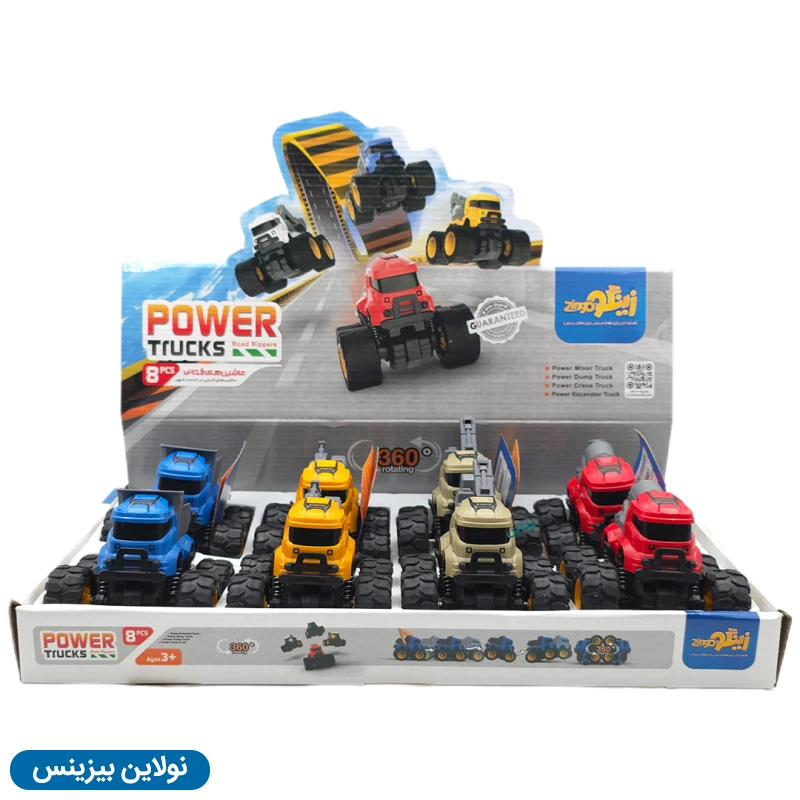 قیمت و خرید ماشین اسباب بازی قدرتی زینگو 360 درجه بسته 8 عددی مدل Power Trucks | نولاین بیزینس