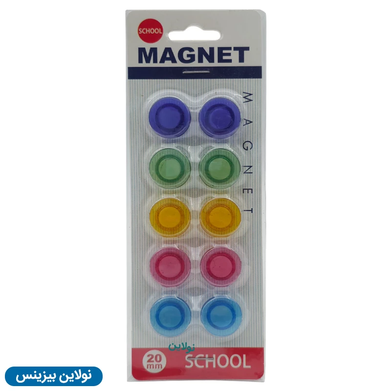 قیمت و خرید آهن ربا گرد قطر 20 میلی متری بسته 10 عددی School Magnet | نولاین بیزینس