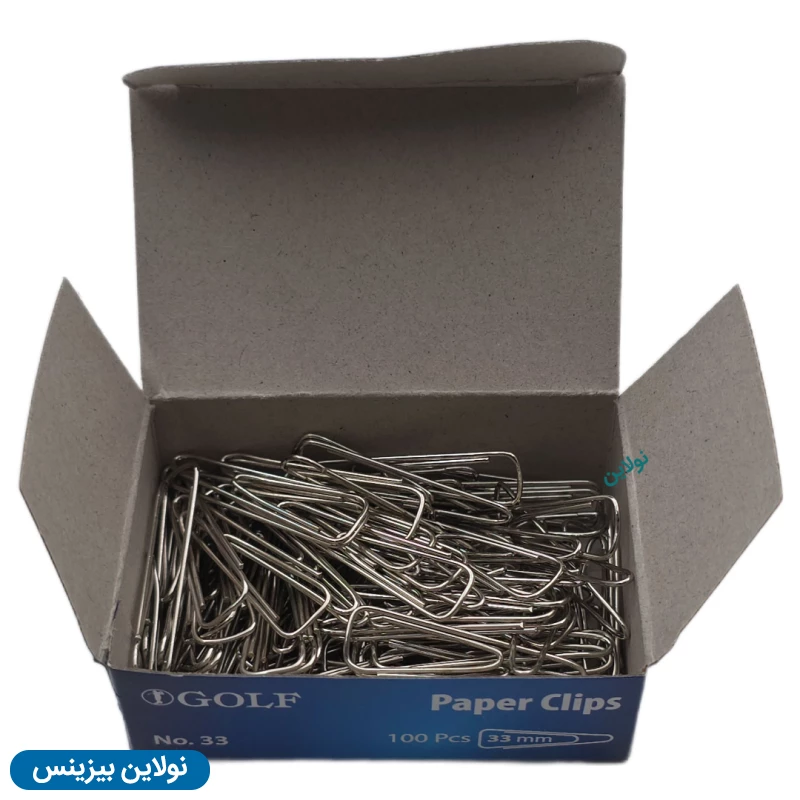 قیمت و خرید گیره کاغذ 33 میلی متری گلف بسته 100 عددی کد No33 | نولاین بیزینس