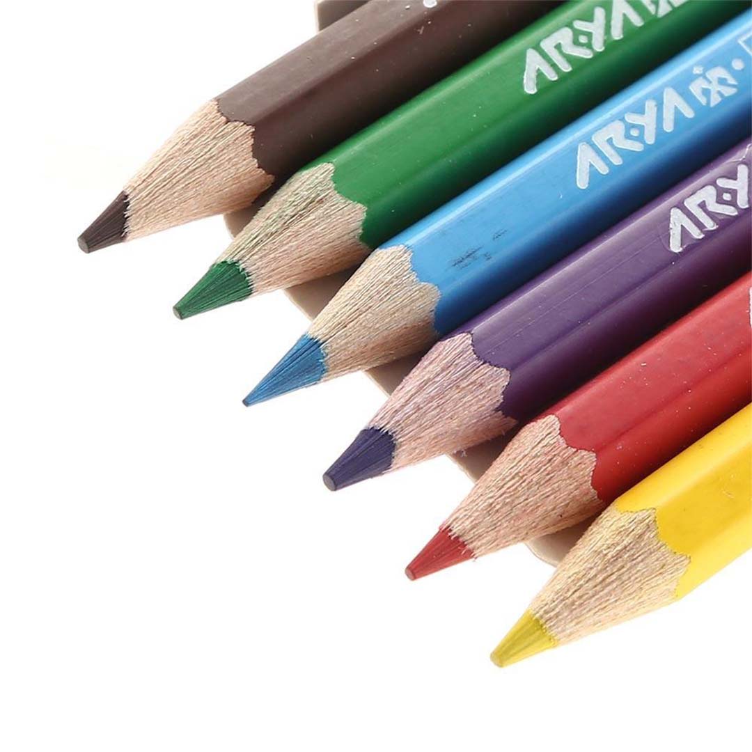 قیمت و خرید مداد رنگی جعبه مقوایی 6 رنگ کوتاه آریا کد 3071 | نولاین