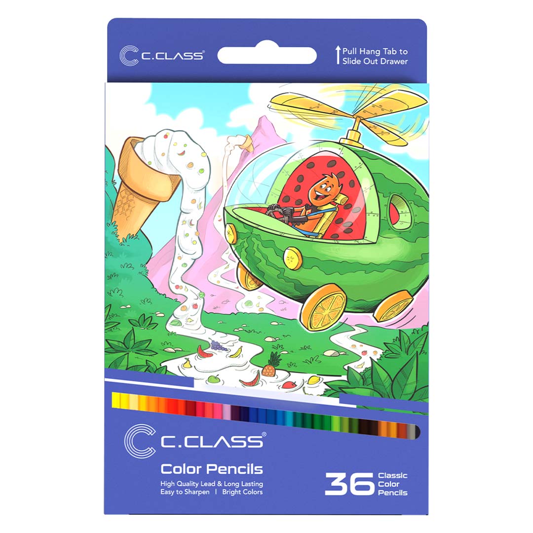 قیمت و خرید مداد رنگی 36 رنگ سی کلاس جعبه مقوایی | نولاین