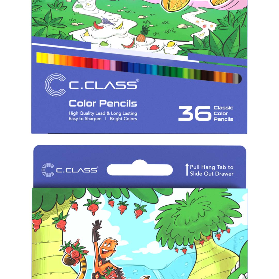 قیمت و خرید مداد رنگی 36 رنگ سی کلاس جعبه مقوایی | نولاین
