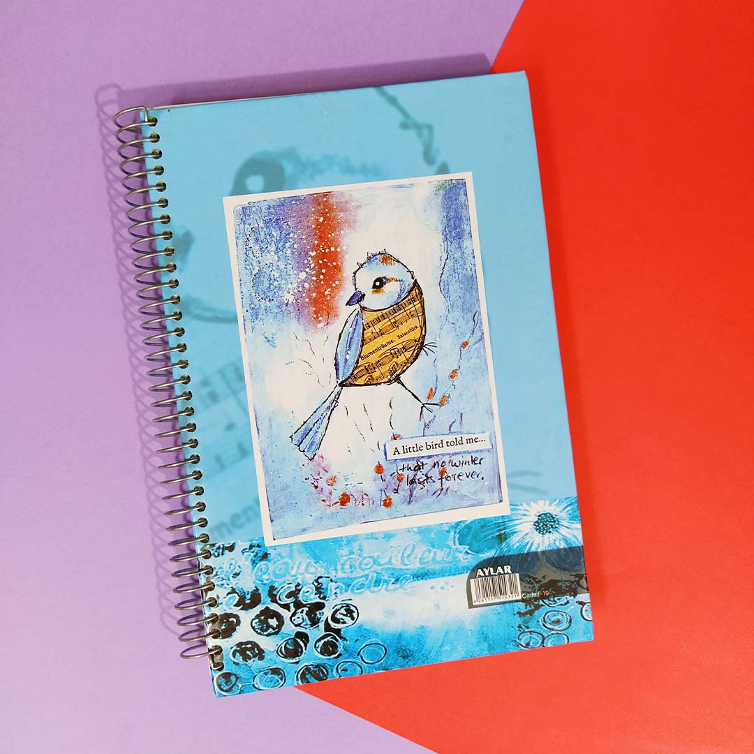 قیمت و خرید دفتر برنامه ریزی آیلار سیمی جلد سخت طرح آبرنگی پرنده کد P-10 | نولاین