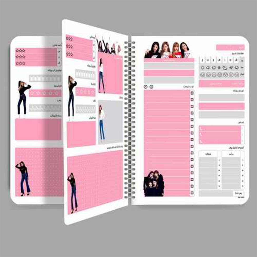 قیمت و خرید دفتر برنامه ریزی مدل پلنر روزانه مستر راد طرح بلک پینک blackpink کد 1588 | نولاین