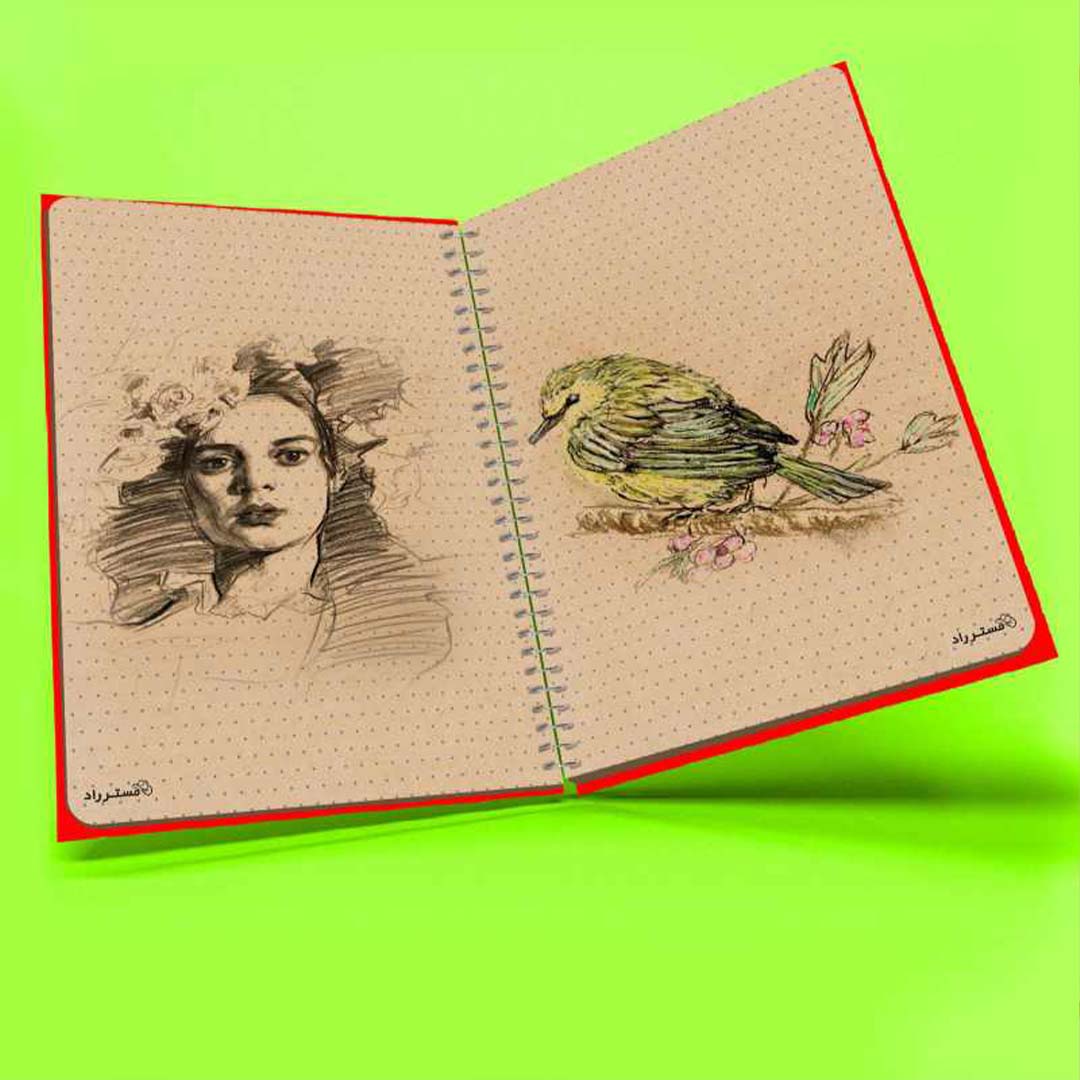 قیمت و خرید دفتر بولت ژورنال نقطه ای جلد سخت مستر راد طرح اسکراپ بوک کد 1618 | نولاین