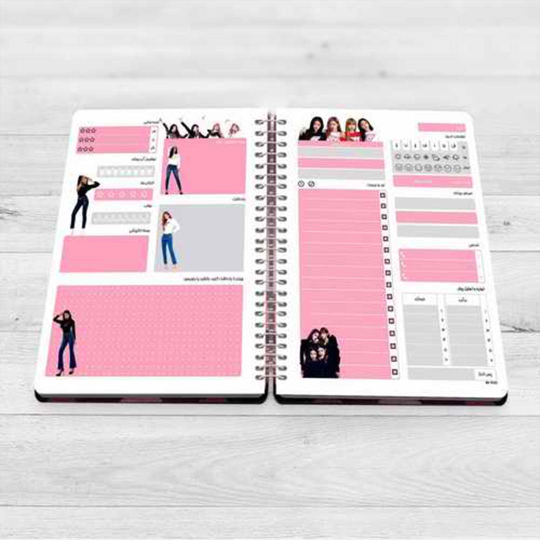 قیمت و خرید دفتر برنامه ریزی مدل پلنر روزانه مستر راد طرح بلک پینک blackpink کد 1588 | نولاین