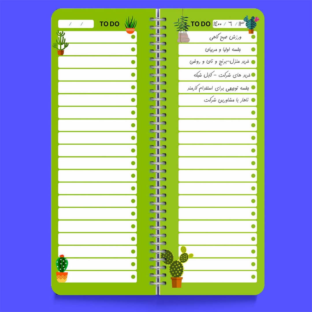 قیمت و خرید دفتر تودولیست مستر راد طرح کاکتوس 1578 | نولاین